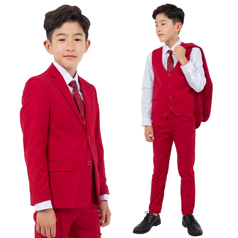 EXCLUSIVE Stacy Adams 5pc Boys Suit Slim-Fit, Red